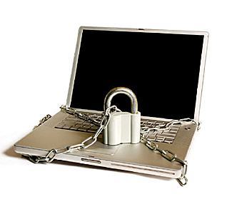 Lock on laptop computer