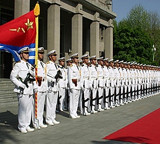 PLA Navy soldiers line up