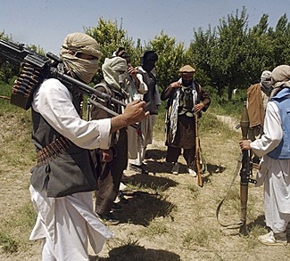 Taliban fighters are seen in an undisclosed location in Afghanistan