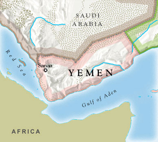 Yemen, Saudi Arabia, Africa and the Gulf of Aden