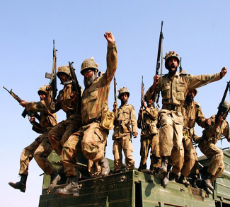 Pakistani soldiers take part in a military exercise in Multan