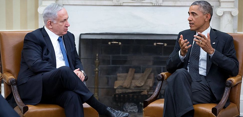President Barack Obama holds a bilateral meeting with Prime Minister Benjamin Netanyahu of Israel in the Oval Office, Oct 1, 2014. (Official White House Photo by Pete Souza), modified, https://obamawhitehouse.archives.gov/blog/2014/10/01/president-obama-and-prime-minister-netanyahu-meet-white-house
