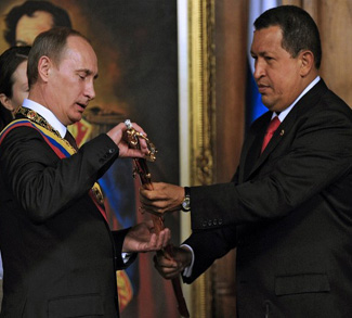 Venezuelan President Hugo Chavez  and Russian Prime Minister Vladimir Putin