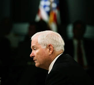Robert Gates Holds Press Briefing At The Pentagon