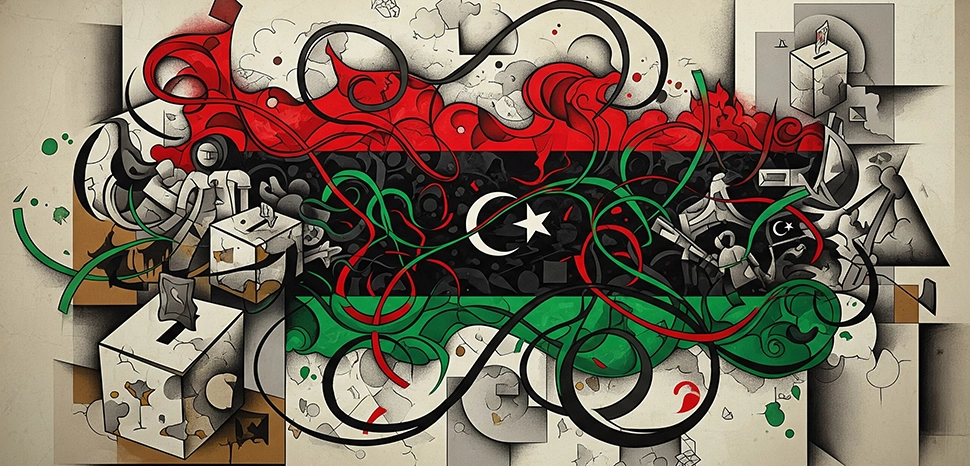 Abstraction of Libya elections, Generated by Google Gemini on July 29, 2025.