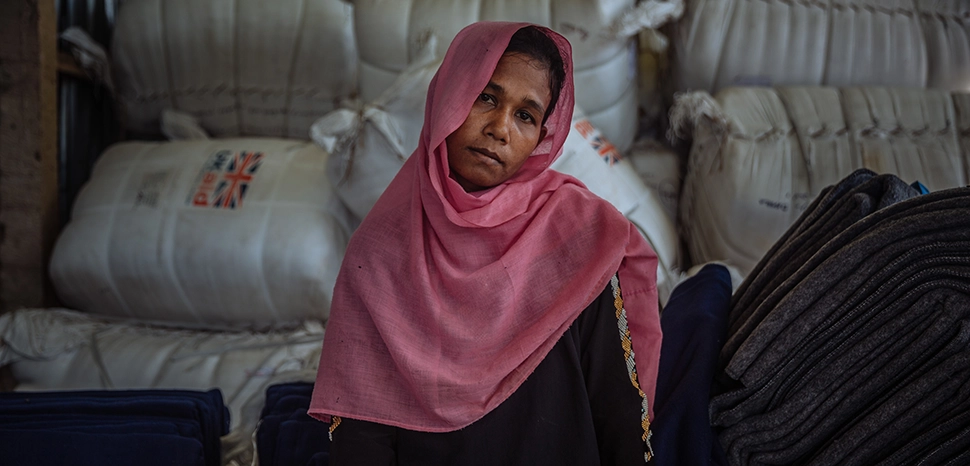                 Rohingya woman in 2017. cc UK DFID, modified, https://www.flickr.com/photos/dfid/37491428931
              