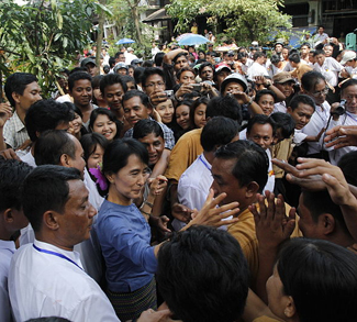crowd in Myanmar