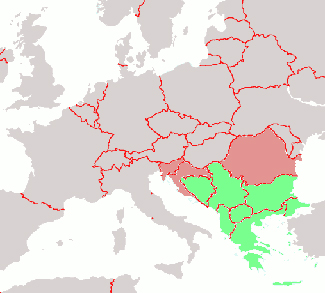 Political Map of Western Balkan Nations
