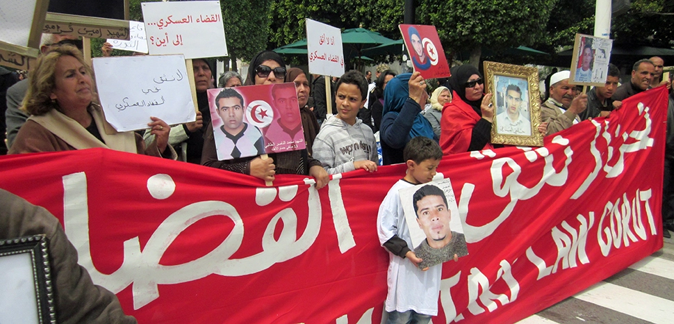                 Tunisians rally in Tunis on April 9th to demand justice for victims of the 2011 revolution / modified / cc Magharebia / https://commons.wikimedia.org/wiki/File:Tunisians_mark_Martyrs%27_Day.jpg
              