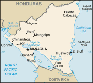Political Map of Nicaragua