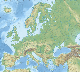 Topographical map of Europe