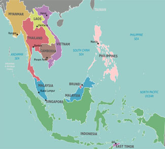 Political map of Southeast Asia