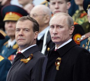 Vladimir Putin and Medvedev