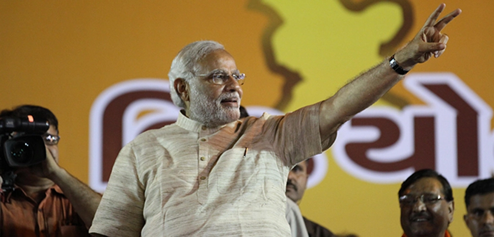 cc Prime Minister's Office, Government of India, modified, https://commons.wikimedia.org/wiki/File:Narendra_Modi_at_a_victory_rally_in_Ahmedabad.jpg