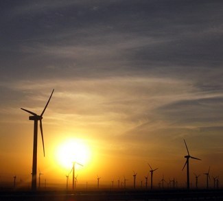 A Green Energy Wind Turbine Farm in China