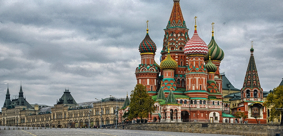                 cc Jorge Láscar, modified, The Cathedral of Vasily the Blessed (Russian: Собор Василия Блаженного), commonly known as Saint Basil's Cathedral, is a church in Red Square in Moscow, Russia. The building, now a museum, is officially known as the Cathedral of the Intercession of the Most Holy Theotokos on the Moat. It was built from 1555–61 on orders from Ivan the Terrible and commemorates the capture of Kazan and Astrakhan. A world famous landmark, it was the city's tallest building until the completion of the Ivan the Great Bell Tower in 1600 [Wikipedia.org] / https://www.flickr.com/photos/jlascar/19345522243
              