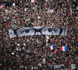 A massive protest in France following the Charlie Hebdo massacre; one of many across the continent as citizens of the European Union fight to define their future.