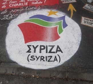 Syriza logo, cc thierry ehrmann flickr