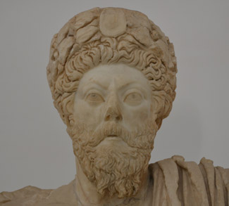 A bust of Emperor Marcus Aurelius at the Bardo Museum. cc Flickr, Richard Mortel, modified,