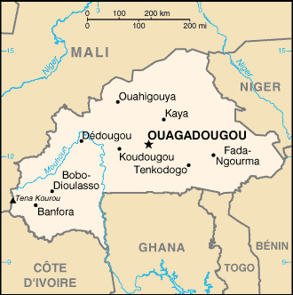 Burkina Faso Map, cc wikicommons