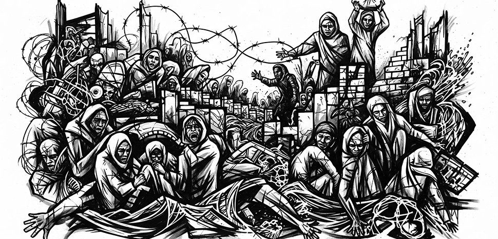                 Abstraction of 2015 refugee crisis, Generated by Google Gemini on August 6, 2025.
              