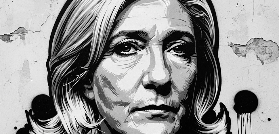                 Marine Le Pen, France, Generated by Google Gemini AI on August 7, 2025. All flags, maps, and likenesses contained within this image are not necessarily accurate representations of reality.
              