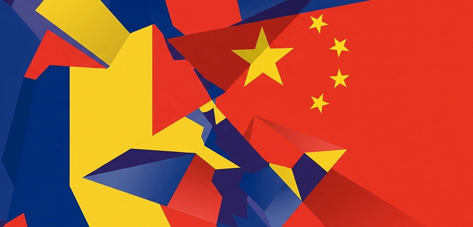                 China Romania, Generated by Google Gemini AI on August 14, 2025. All flags, maps, and likenesses contained within this image are not necessarily accurate representations of reality.
              