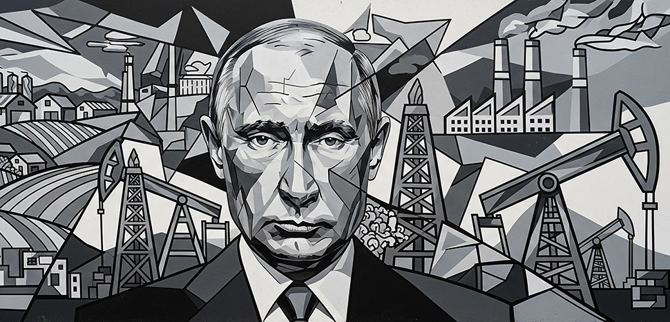                 Putin Russia Economy graffitti, Generated by Google Gemini AI on August 14, 2025. All flags, maps, and likenesses contained within this image are not necessarily accurate representations of reality.
              