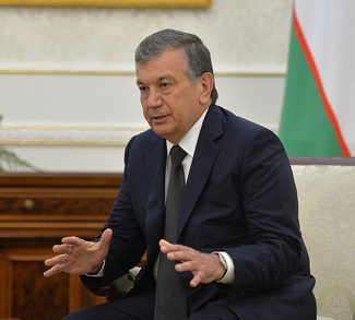 Prime Minister of Uzbekistan Shavkat Mirziyoyev., Kremlin.ru - http://en.kremlin.ru/events/president/news/52839