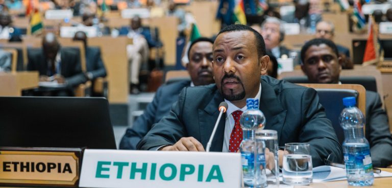 Ethiopia at the African Union, cc Flickr Office of the Prime Minister - Ethiopia, modified, https://creativecommons.org/publicdomain/mark/1.0/