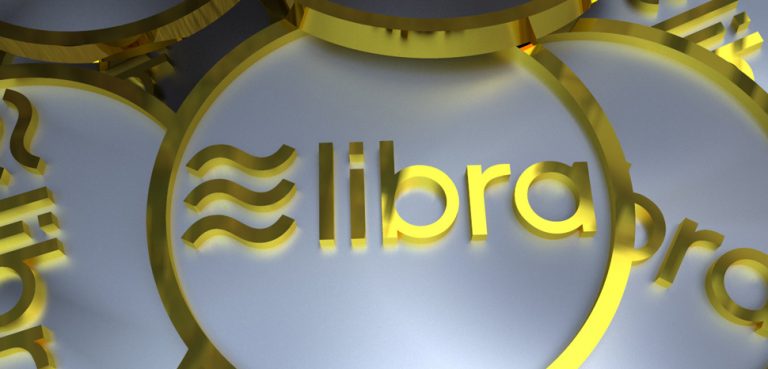 An artist's render of Facebook's libra currency; CC Flickr BTC Keychain, modified, https://creativecommons.org/licenses/by/2.0/
