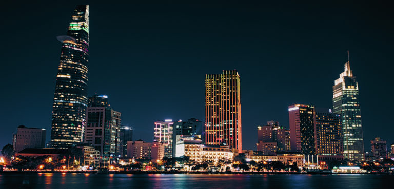 Ho Chi Minh City skyline, cc Flickr Sketyl none, modified, https://creativecommons.org/licenses/by/2.0/