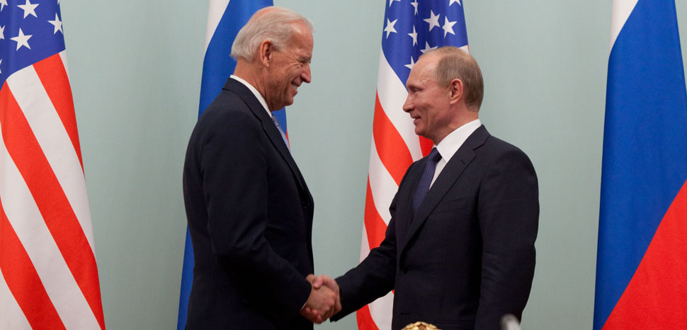 Vice President Joe Biden greets Russian Prime Minister Vladimir Putin at the Russian White House, in Moscow, Russia, March 10, 2011. (Official White House Photo by David Lienemann), cc White House, modified, https://commons.wikimedia.org/wiki/File:Vice_President_Joe_Biden_greets_Russian_Prime_Minister_Vladimir_Putin.jpg