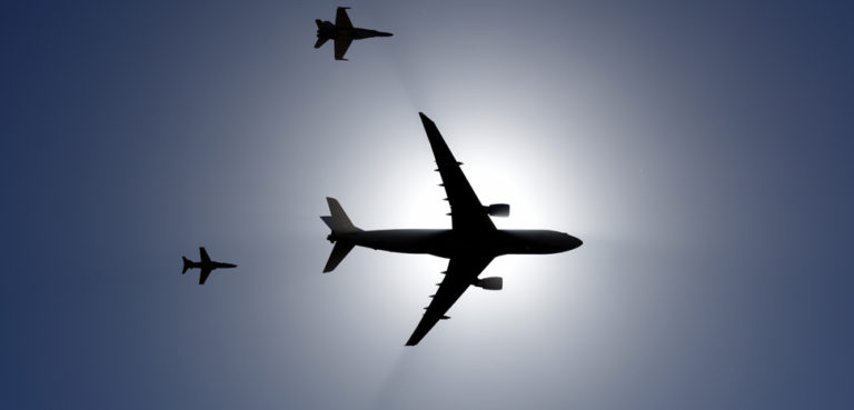 US Department of Defense, modified, A formation of Royal Australian Air Force aircraft fly over Avalon Airport at Geelong, Victoria, Australia, Feb. 25, 2019. Along with Australian aircraft, U.S. military aircraft were to be showcased through flight demonstrations and static displays during the 2019 Australian International Airshow and Aerospace & Defence Exposition. (U.S. Air Force photo by Staff Sgt. Sergio A. Gamboa) www.dvidshub.net, https://flickr.com/photos/39955793@N07/46495003394/