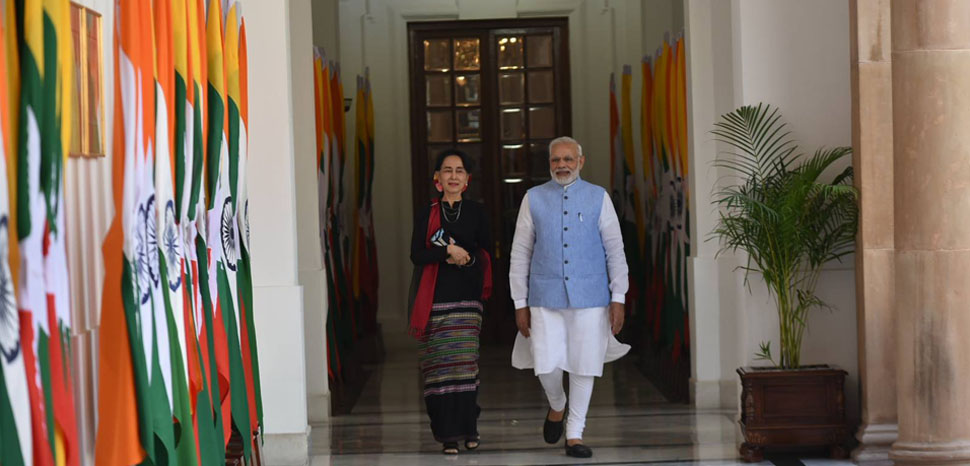 cc https://commons.wikimedia.org/wiki/File:Prime_Minister_Narendra_Modi_with_Daw_Aung_San_Suu_Kyi_in_New_Delhi.jpg, modified, Prime Minister's Office, Government of India