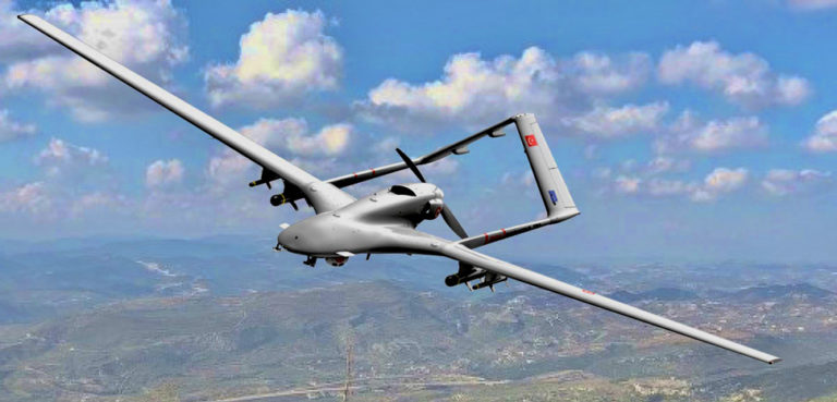 Turkish Bayraktar TB2 drone, cc 4.0 Army.com.ua, modified, https://en.m.wikipedia.org/wiki/File:Bayraktar_TB2.jpg