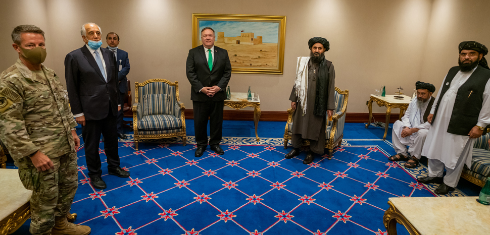 cc U.S. Department of State from United States, modified, https://commons.wikimedia.org/wiki/File:Secretary_Pompeo_Meets_With_the_Taliban_Delegation_(50333305012).jpg
