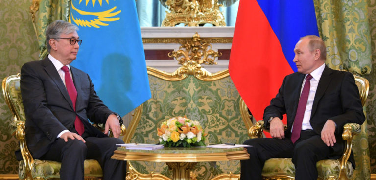 cc The Presidential Press and Information Office, modified, https://commons.wikimedia.org/wiki/File:Kassym-Jomart_Tokayev_and_Vladimir_Putin_(2019-04-03)_03.jpg