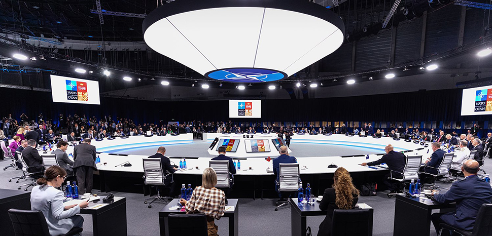                 cc US Mission to NATO, modified, https://commons.wikimedia.org/w/index.php?title=Special:Search&redirs=0&search=NATO%20summit%202022&fulltext=Search&ns0=1&ns6=1&ns14=1&title=Special:Search&advanced=1&fulltext=Advanced%20search#/media/File:NATO_leaders_meeting_at_the_2022_Madrid_Summit_(2).jpg
              