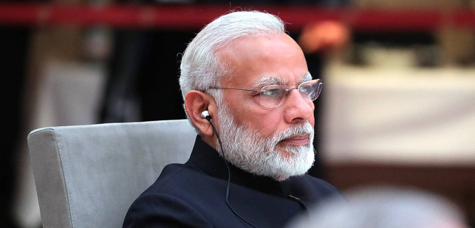 Prime Minister Modi at BRICS summit in 2017; https://commons.wikimedia.org/wiki/File:Prime_Minister_of_India_Narendra_Modi_at_an_informal_meeting_of_heads_of_state_and_government_of_the_BRICS_countries,_Hamburg_2017.jpg, modified, cc Пресс-служба Президента Российской Федерации