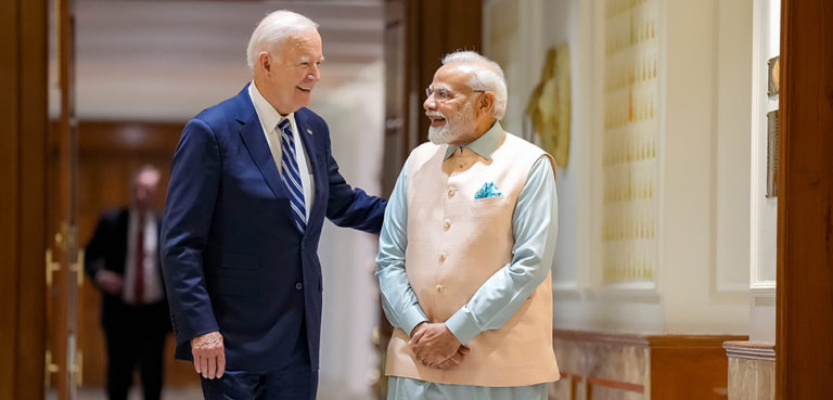 cc Office of the President of the United States, modified, https://commons.wikimedia.org/wiki/File:President_Biden_and_Prime_Minister_Modi_of_India_before_the_2023_G20_Summit.jpg