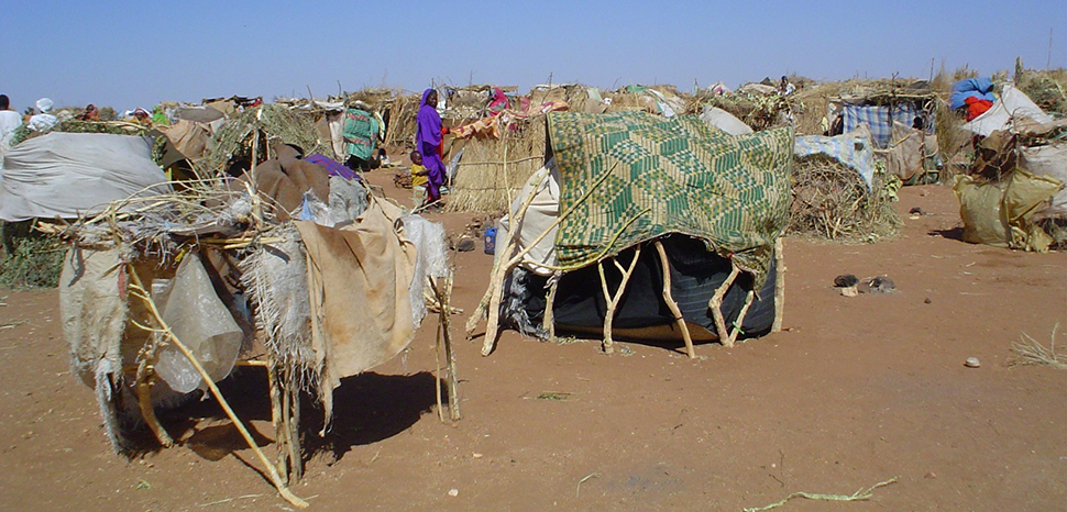 Picture of IDP camp in Sudan resulting from the Darfur conflict. Original captions states: 
