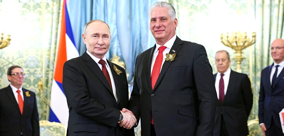 cc kremlin.ru, modified, Meeting with President of Cuba Miguel Diaz-Canel Bermudez, 2024, http://en.kremlin.ru/events/president/news/74001