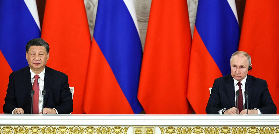cc kremlin.ru, http://en.kremlin.ru/events/president/news/70750 - Vladimir Putin and President of the People’s Republic of China Xi Jinping made statements for the media following the Russian-Chinese talks.. March 2023