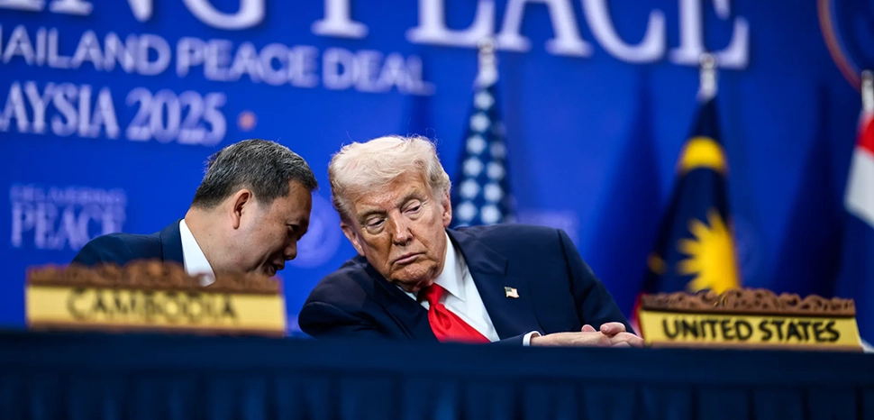 President Donald Trump attends the ASEAN Summit at the Kuala Lumpur Convention Center , modified, https://www.whitehouse.gov/gallery/president-donald-trump-attends-the-asean-summit-at-the-kuala-lumpur-convention-center/