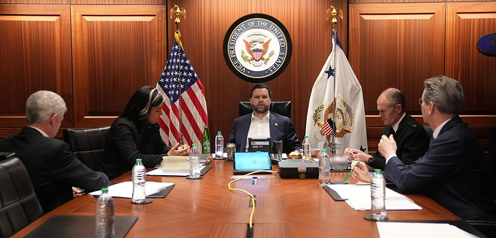 President Donald J. Trump Monitors U.S. Military Operations in Iran: Operation Epic Fury, February 28, 2026. cc White House, modified, https://commons.wikimedia.org/wiki/File:President_Donald_J._Trump_Monitors_U.S._Military_Operations_in_Iran_Operation_Epic_Fury,_February_28,_2026_%2855121734280%29.jpg