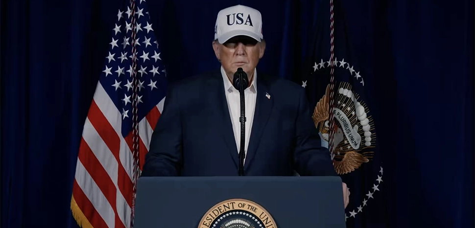 cc Donald J Trump, modified, https://commons.wikimedia.org/wiki/File:Trump_announcing_strikes_on_Iran,_February_28_2026.png