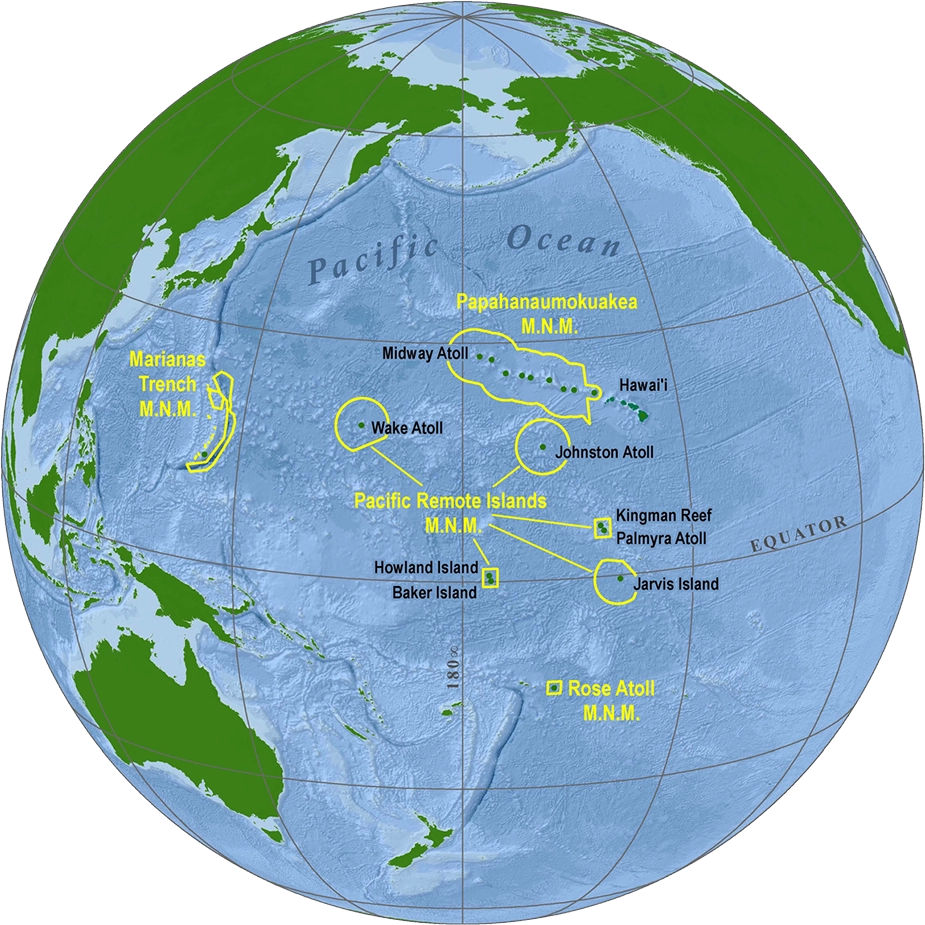 https://www.fws.gov/media/marine-national-monuments-pacific-ocean - Image of Marine National Monuments in the Pacific Ocean via the U.S. Fish & Wildlife Service